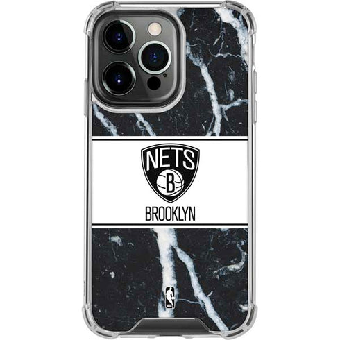 NBA Brooklyn Nets Marble iPhone 16 Pro Max Clear Case