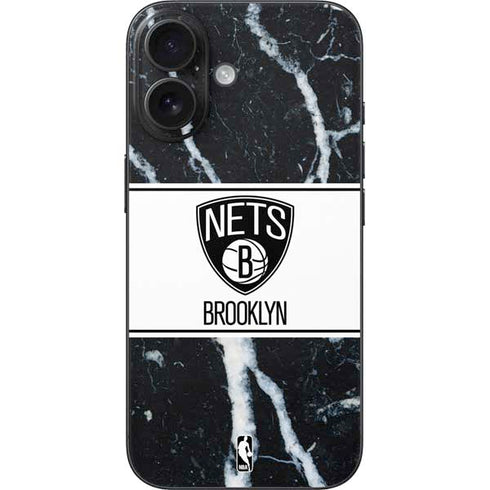 NBA Brooklyn Nets Marble iPhone 16 Skin