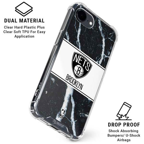 NBA Brooklyn Nets Marble iPhone 16e Clear Case