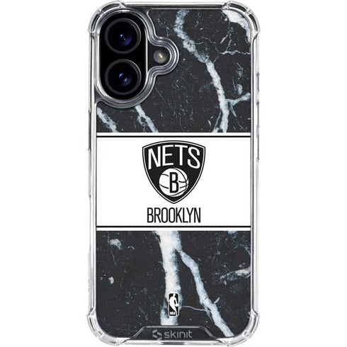 NBA Brooklyn Nets Marble iPhone 17 Clear Case