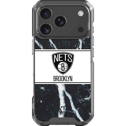 NBA Brooklyn Nets Marble iPhone 18 Pro Clear Case