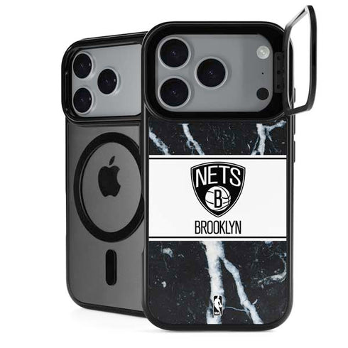 NBA Brooklyn Nets Marble iPhone 18 Pro Kickstand Case