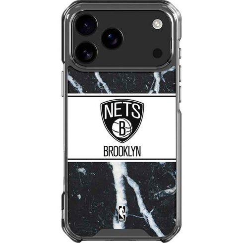 NBA Brooklyn Nets Marble iPhone 18 Pro Max Clear Case