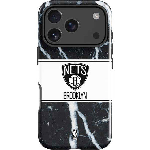 NBA Brooklyn Nets Marble iPhone 18 Pro Max Impact Case