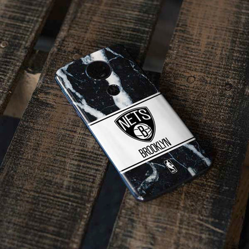NBA Brooklyn Nets Marble Moto E5 Plus Skin