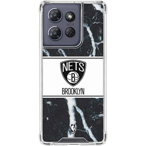 NBA Brooklyn Nets Marble Moto G 5G (2025) Clear Case