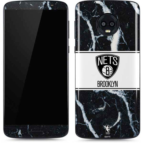 NBA Brooklyn Nets Marble Moto G6 Skin