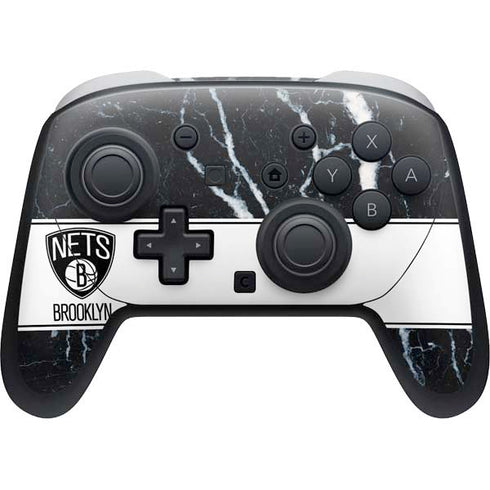 NBA Brooklyn Nets Marble Nintendo Switch 2 (2025) Pro Controller Skin