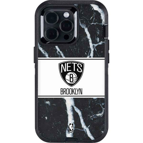 NBA Brooklyn Nets Marble Otterbox Defender iPhone Skin