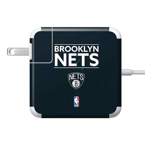 NBA Brooklyn Nets Standard - Black 85W Power Adapter (15 and 17 inch MacBook Pro Charger) Skin