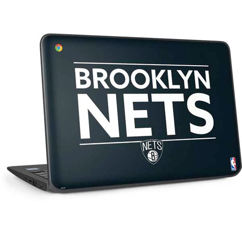 NBA Brooklyn Nets Standard - Black HP Chromebook Skin