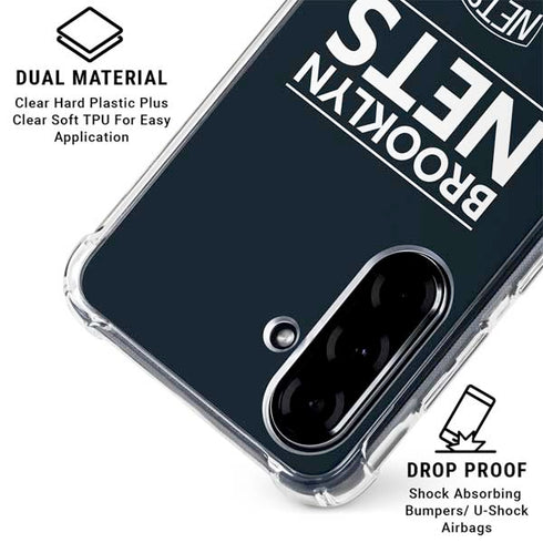 NBA Brooklyn Nets Standard - Black Galaxy A36 5G Clear Case