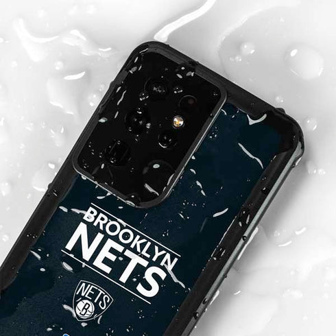 NBA Brooklyn Nets Standard - Black Galaxy S24 Ultra Waterproof Case