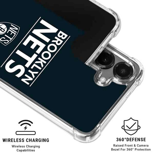 NBA Brooklyn Nets Standard - Black Galaxy S26 Clear Case
