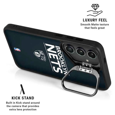 NBA Brooklyn Nets Standard - Black Galaxy S26 Plus Kickstand Case