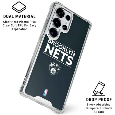 NBA Brooklyn Nets Standard - Black Galaxy S26 Ultra Clear Case