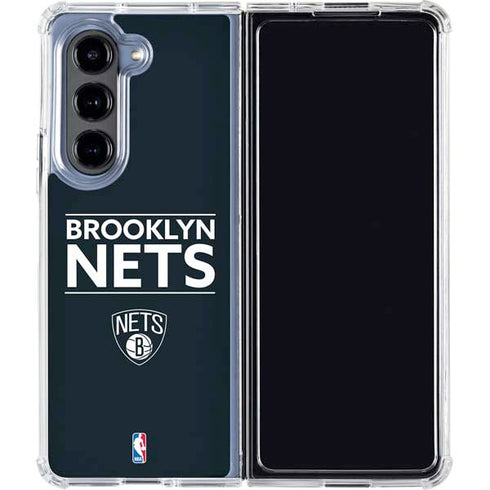 NBA Brooklyn Nets Standard - Black Galaxy Z Fold5 5G Clear Case