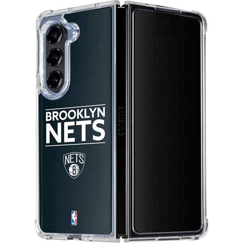 NBA Brooklyn Nets Standard - Black Galaxy Z Fold5 5G Clear Case