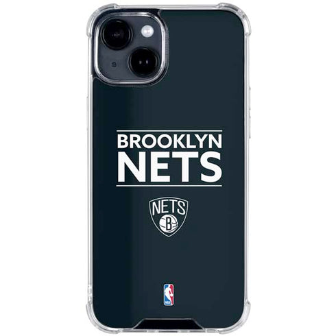 NBA Brooklyn Nets Standard - Black iPhone 15 Clear Case