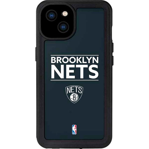 NBA Brooklyn Nets Standard - Black iPhone 15 Plus Waterproof Case