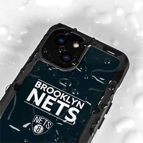 NBA Brooklyn Nets Standard - Black iPhone 15 Plus Waterproof Case