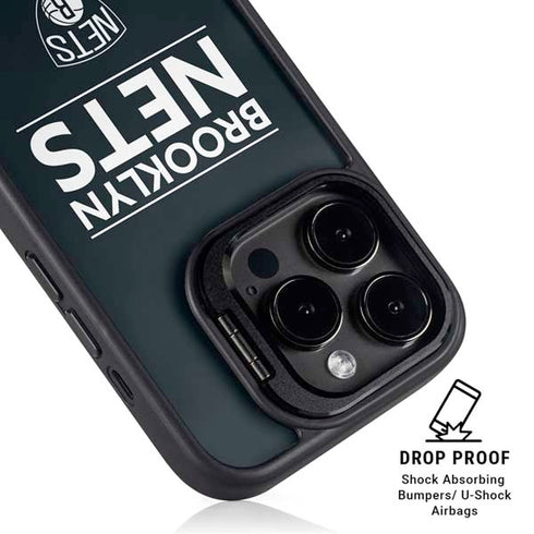 NBA Brooklyn Nets Standard - Black iPhone 15 Pro Max Kickstand Case