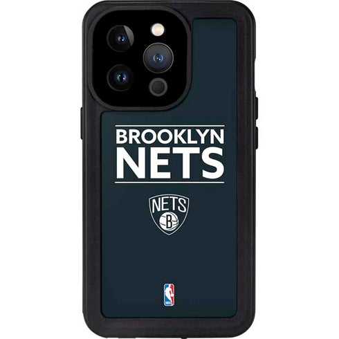 NBA Brooklyn Nets Standard - Black iPhone 15 Pro Waterproof Case
