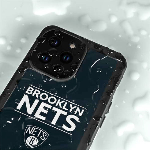 NBA Brooklyn Nets Standard - Black iPhone 15 Pro Waterproof Case