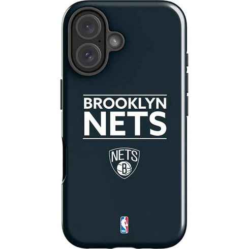 NBA Brooklyn Nets Standard - Black iPhone 16 Impact Case
