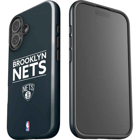 NBA Brooklyn Nets Standard - Black iPhone 16 Impact Case