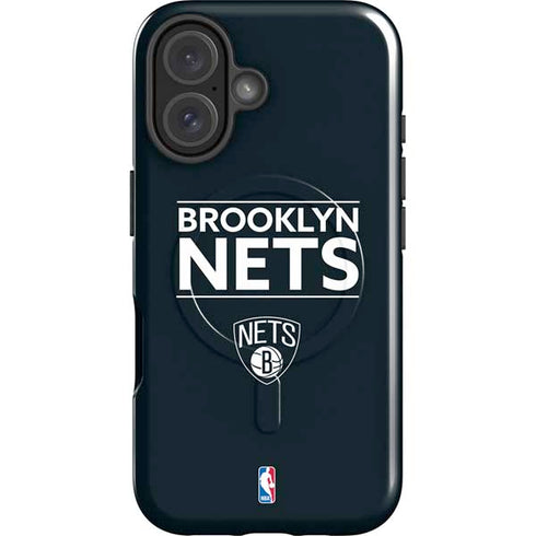 NBA Brooklyn Nets Standard - Black iPhone 16 Magsafe Impact Case