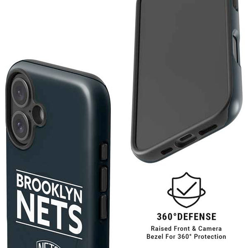 NBA Brooklyn Nets Standard - Black iPhone 16 Magsafe Impact Case