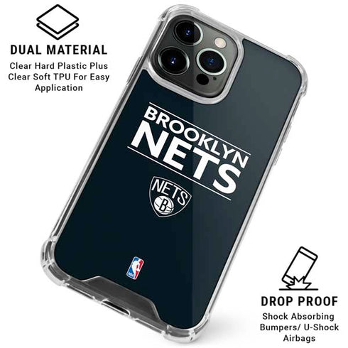 NBA Brooklyn Nets Standard - Black iPhone 16 Pro Clear Case