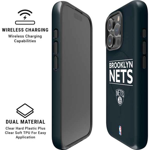 NBA Brooklyn Nets Standard - Black iPhone 16 Pro Magsafe Impact Case