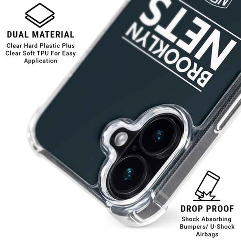 NBA Brooklyn Nets Standard - Black iPhone 17 Clear Case