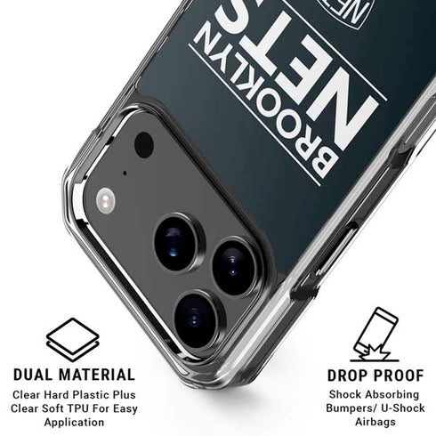 NBA Brooklyn Nets Standard - Black iPhone 18 Pro Clear Case