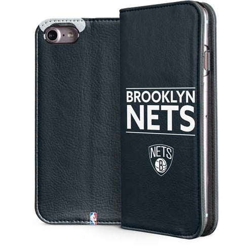 NBA Brooklyn Nets Standard - Black iPhone 7 Folio Case