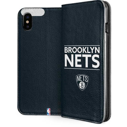 NBA Brooklyn Nets Standard - Black iPhone 8 Folio Case