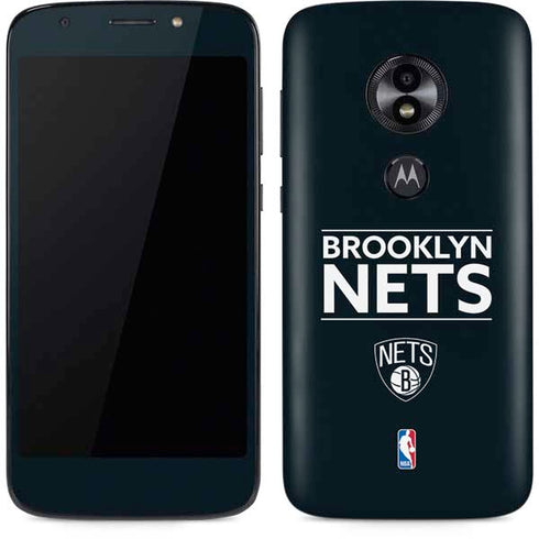 NBA Brooklyn Nets Standard - Black Moto E5 Play Skin