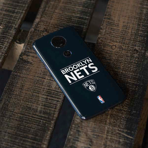 NBA Brooklyn Nets Standard - Black Moto E5 Plus Skin