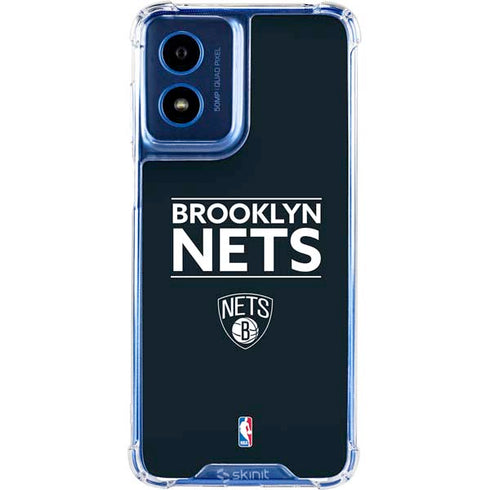 NBA Brooklyn Nets Standard - Black Moto G Play 4G (2024) Clear Case