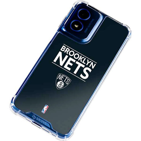 NBA Brooklyn Nets Standard - Black Moto G Play 4G (2024) Clear Case