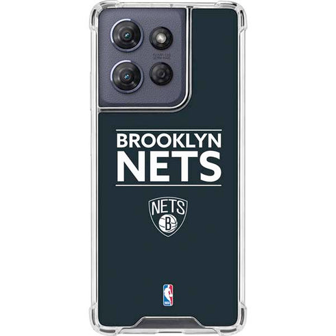 NBA Brooklyn Nets Standard - Black Moto G Play 5G (2025) Clear Case
