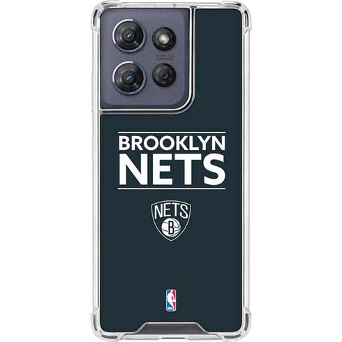 NBA Brooklyn Nets Standard - Black Moto G Stylus 5G (2025) Clear Case