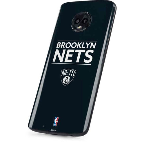 NBA Brooklyn Nets Standard - Black Moto G6 Skin
