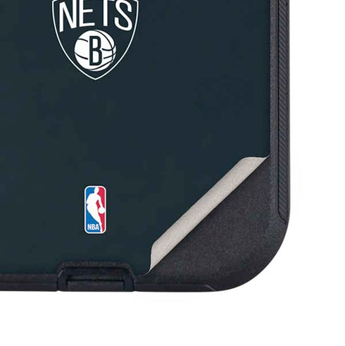 NBA Brooklyn Nets Standard - Black Otterbox Defender iPhone Skin