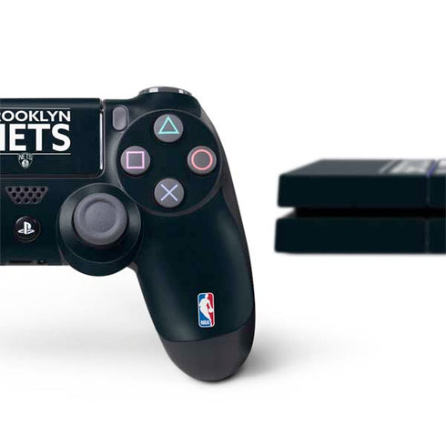 NBA Brooklyn Nets Standard - Black PS4 Console and Controller Bundle Skin