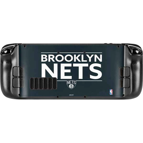 NBA Brooklyn Nets Standard - Black Steam Deck Handheld Gaming Computer Skin