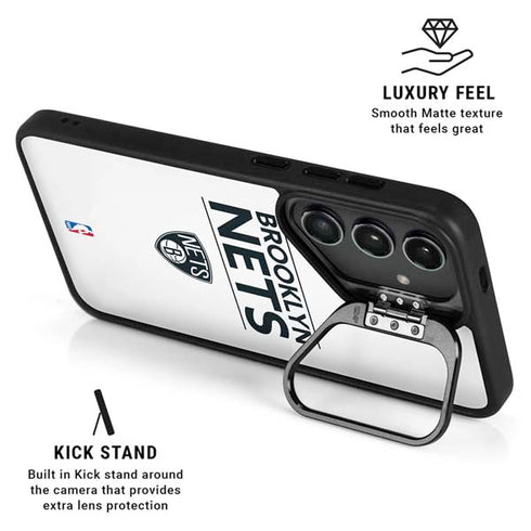 NBA Brooklyn Nets Standard - White Galaxy S24 FE Kickstand Case