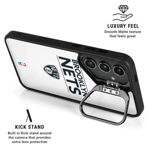 NBA Brooklyn Nets Standard - White Galaxy S24 Kickstand Case